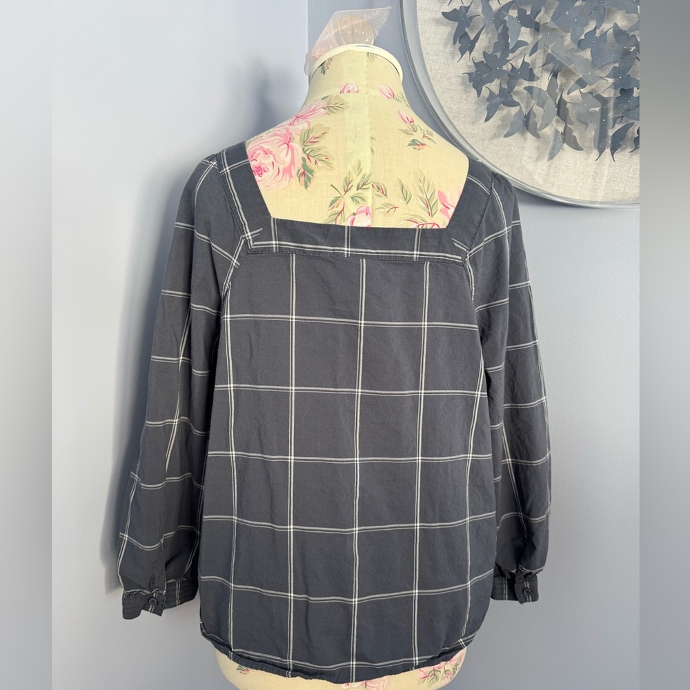 a.n.a Charcoal Checkered Blouse - Picture 4 of 6